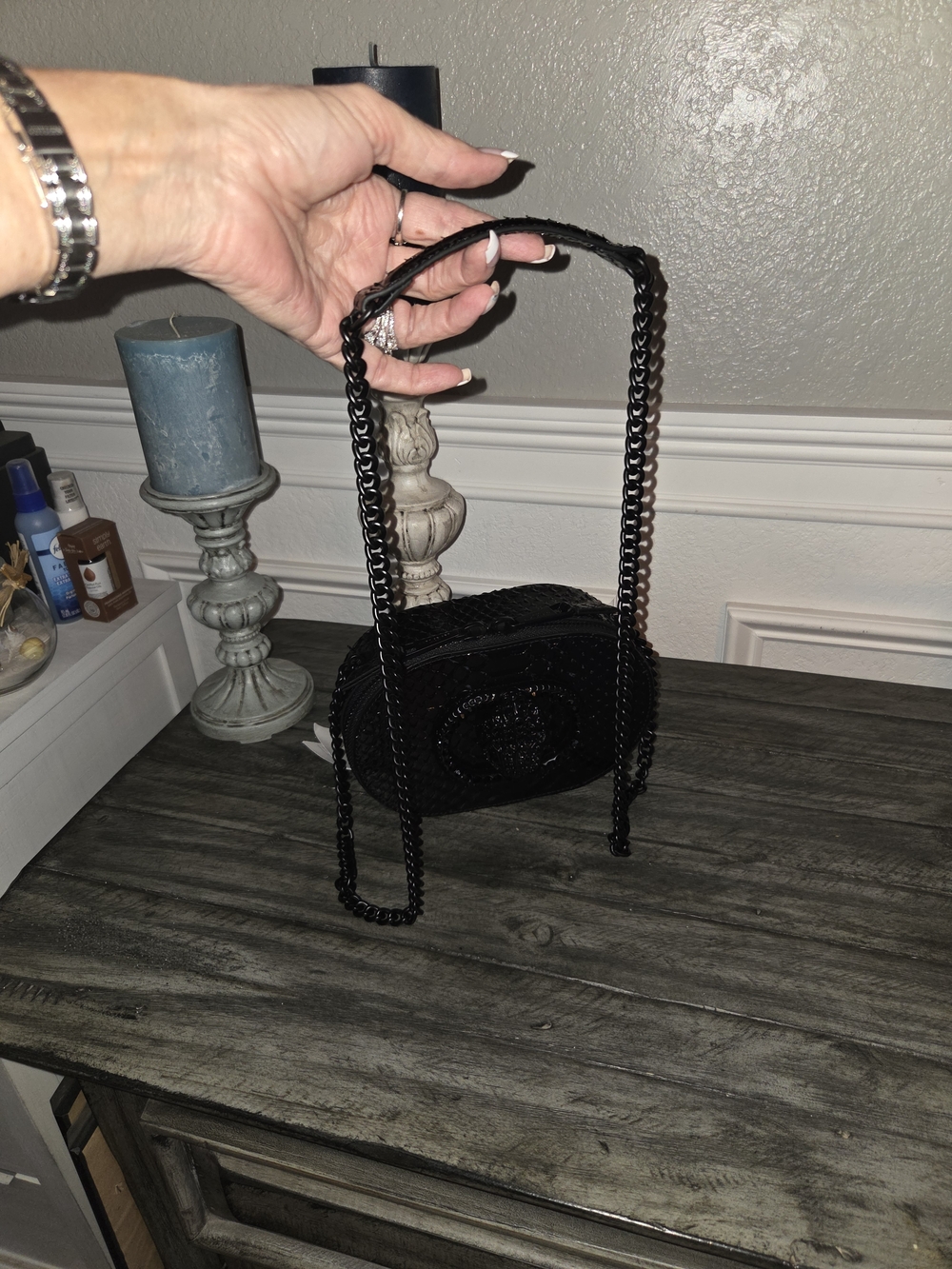 Kurt Geiger Black Textured Crossbody Bag with Matching Wallet - Picture 13 of 14